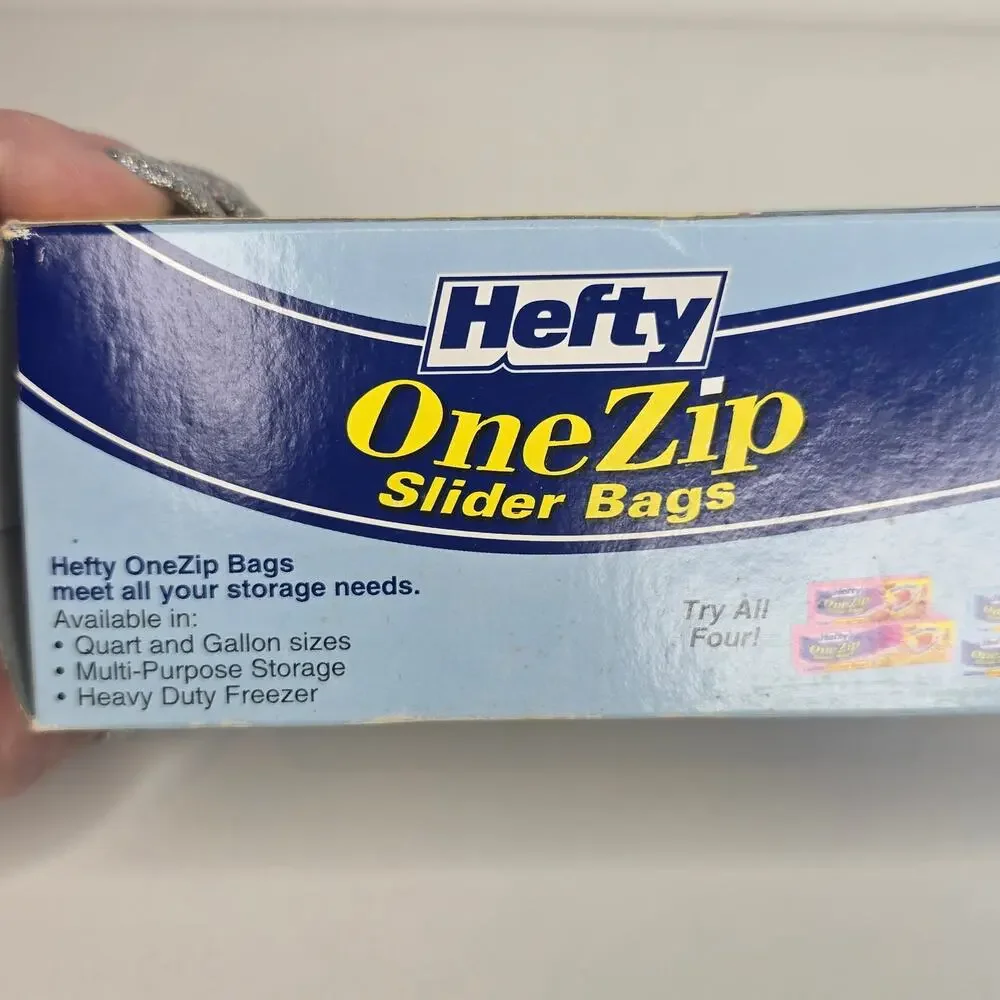 Vintage 1998 Hefty OneZip Slider‎ Freezer Bags – Collectible Packaging Srorage
